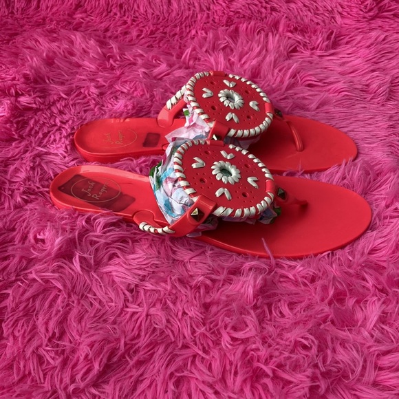 Jack Rogers Georgica jelly sandals in coral size 9 - Picture 2 of 9